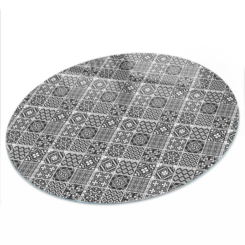 Szklany Blat ArtPrintCave fi60 cm Geometryczne wzory - Blat na Stół z Nadrukiem Dekoracyjnym 1 szt.