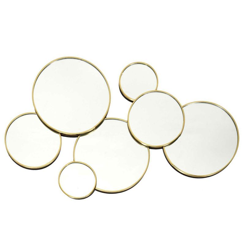 Lustro dekoracyjne AURA GOLD okrągłe HowHomely złote 57 cm 1 szt.