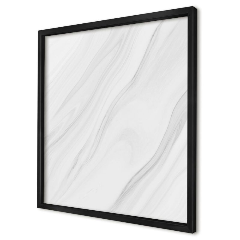 Magnetyczna tablica ozdobna Wallfluent 50x50 Subtelny marmur w czarnej ramie 1szt