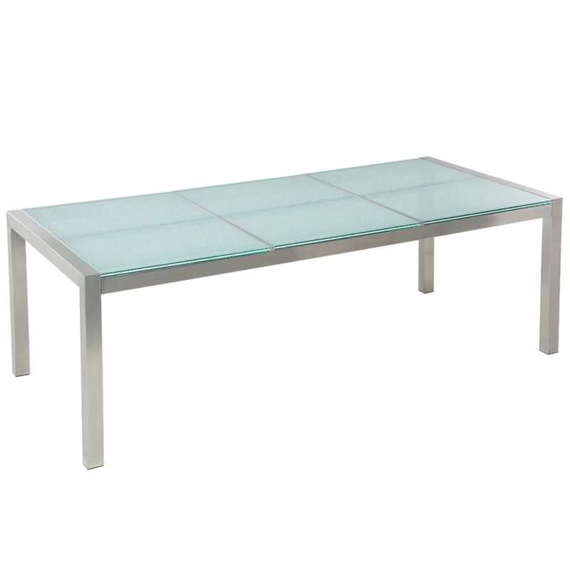 Stół ogrodowy Grosseto 220 cm 100 cm Szkło tłuczone Przezroczysty 1 szt.