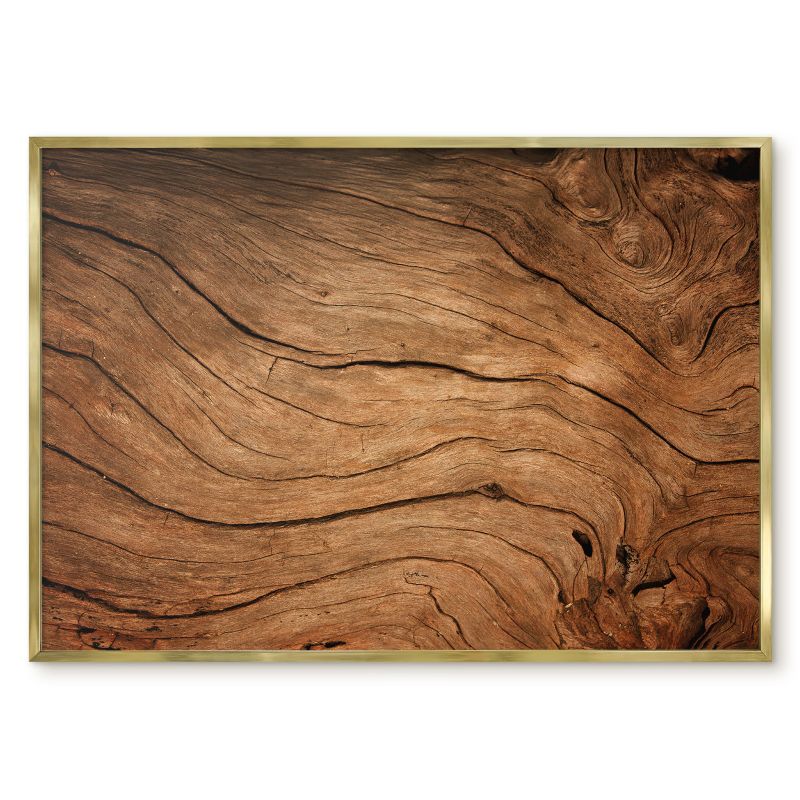 Tablica Na Magnesy Z Wakacji Tulup 100x70 cm Słój drewna - Złota rama Do salonu, sypialni 1 szt.
