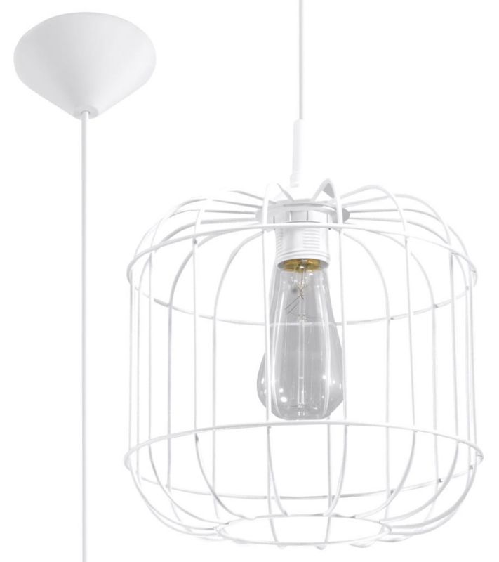 Lampa wisząca Sollux Lighting Celta 7942 biała szerokość 25 cm 1xE27 x 60W 1 szt.