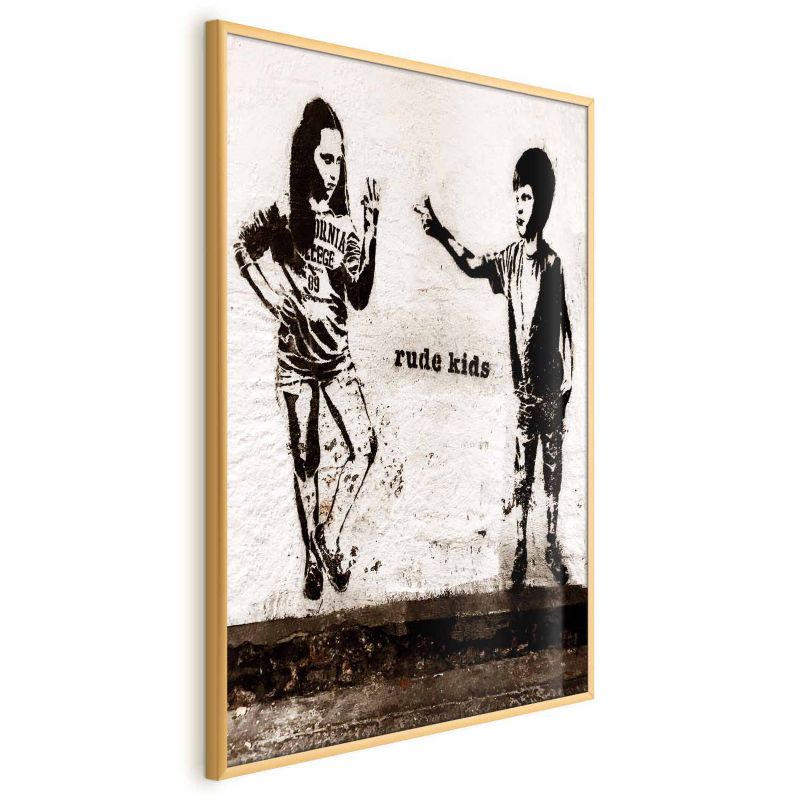 Plakat Artgeist Niegrzeczne dzieci 21x30 cm z ramą złotą 1 szt