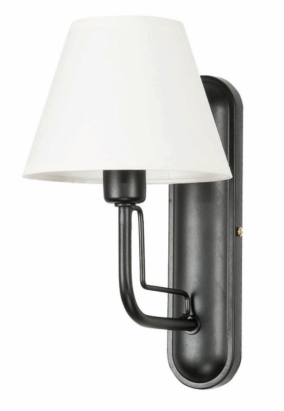 Kinkiet Ścienny Do Sypialni EDYLIT Czarny Biały Abażur Loft 1xE27 ERIS 7-863 1 szt.