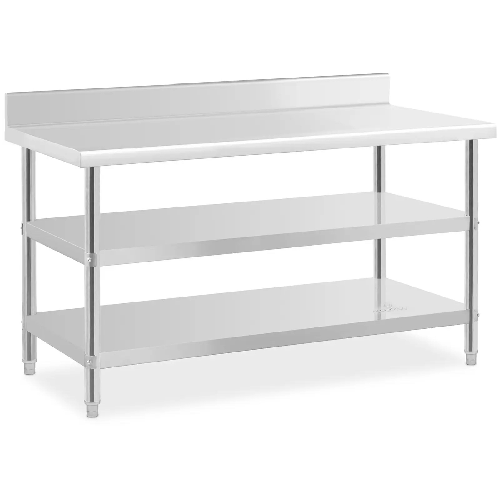 Stół gastronomiczny z rantem i 2 półkami 150x70cm | 10012668