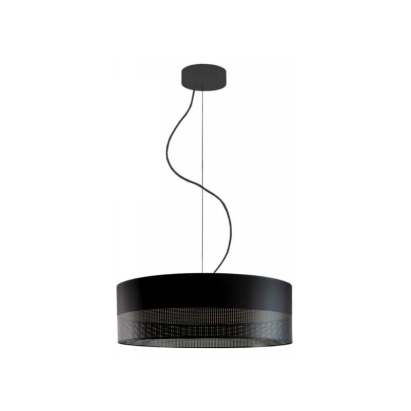 Lampa sufitowa Volta Light Factory żyrandol lampa wisząca z abażurem walec Czarny/Czarny 50 cm BLUES 1szt.