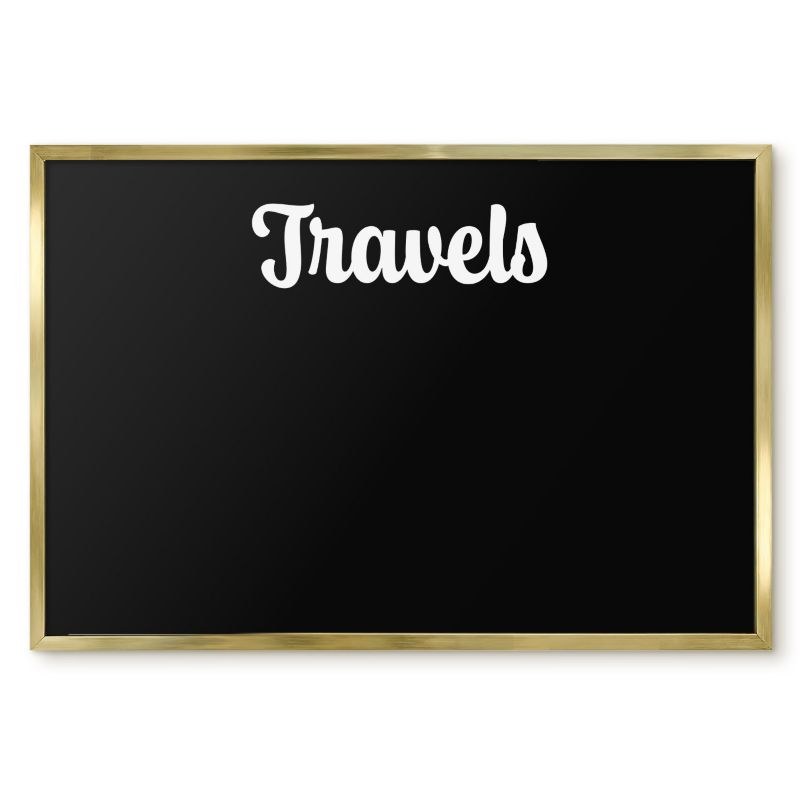 Magnetyczna Tablica Ścienna Tulup 60x40 cm Travels 6 - Złota rama Do salonu, sypialni 1 szt.