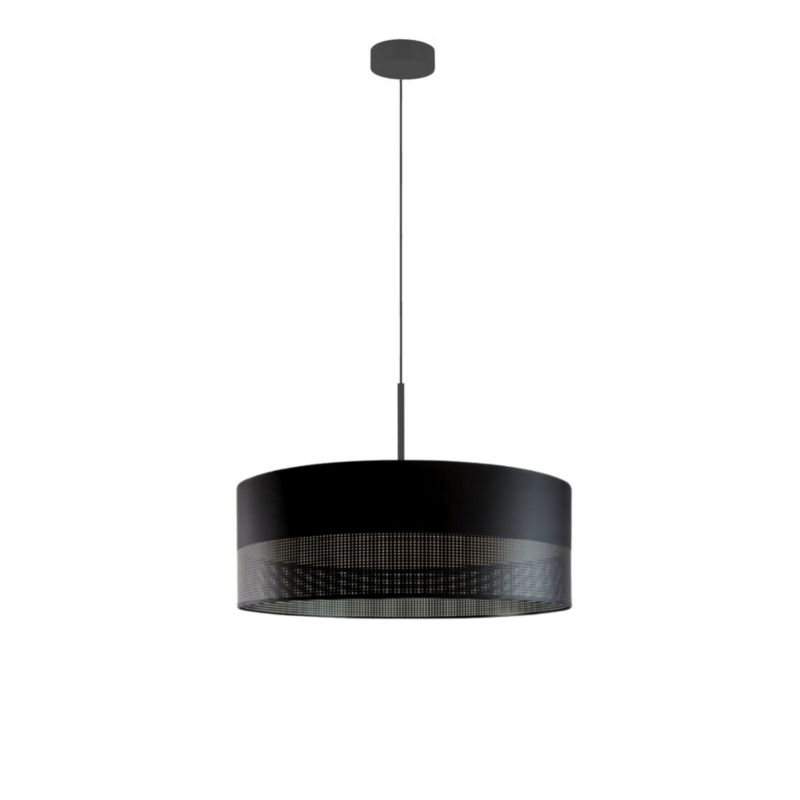 Lampa wisząca zwis Volta Light Factory żyrandol sufitowa z abażurem diament Czarny/czarny JAZZ 50cm 1szt.