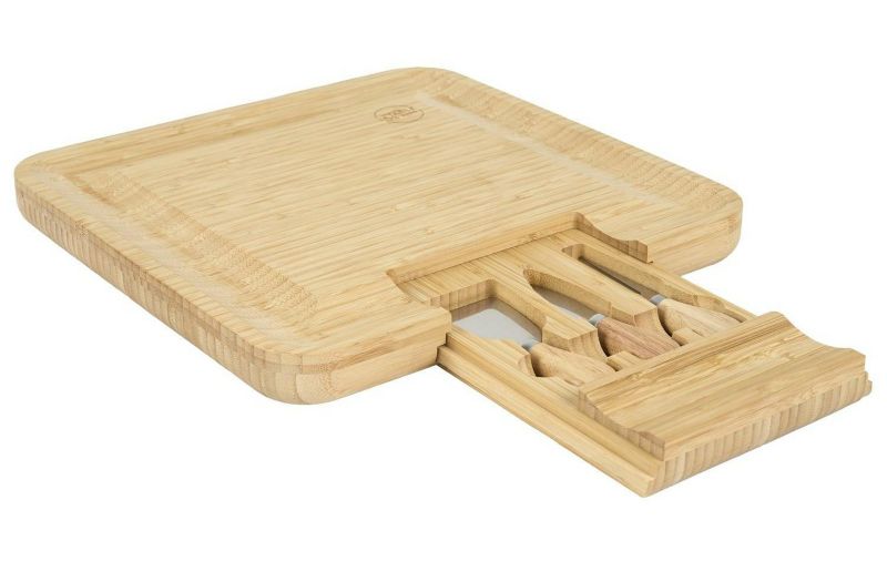 Deska do serów La Table HowHomely bambusowa 3 noże 33x33x3 cm 1 szt.