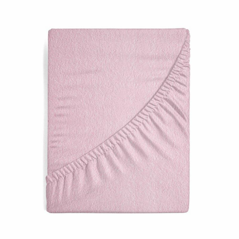Prześcieradło FROTTE Eurofirany 160 x 200 x 20 cm pudrowe z bawełny frotte z gumką 1szt.