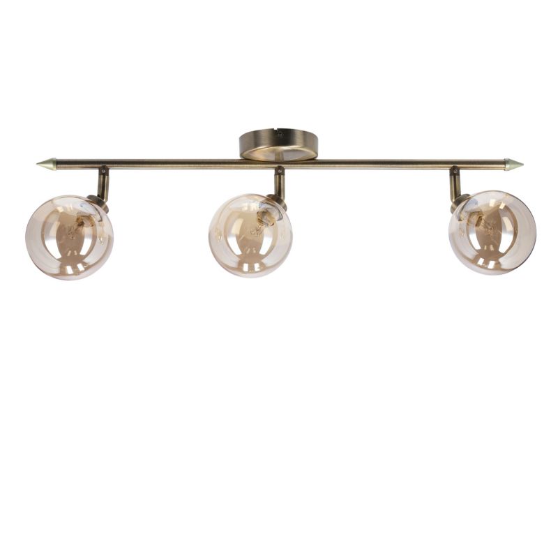 Lampa sufitowa bursztynowe klosze Candellux Rodia mosiężno-złota 3xG9x40W IP20 wym:18x66x10cm - 1 szt.