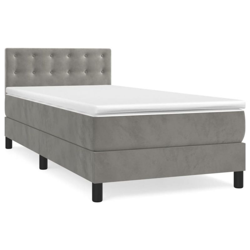 Łóżko kontynentalne WaszeMeble 80x200 cm jasnoszare WM-3141509 1 szt.