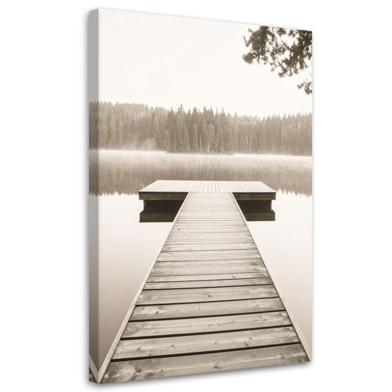 Obraz do salonu sypialni biura Feeby Pomost jezioro pejzaż natura 80x120cm 1szt