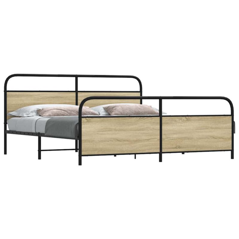 Łóżko metalowe WaszeMeble 180x200 cm dąb sonoma WM-3318652 1 szt.