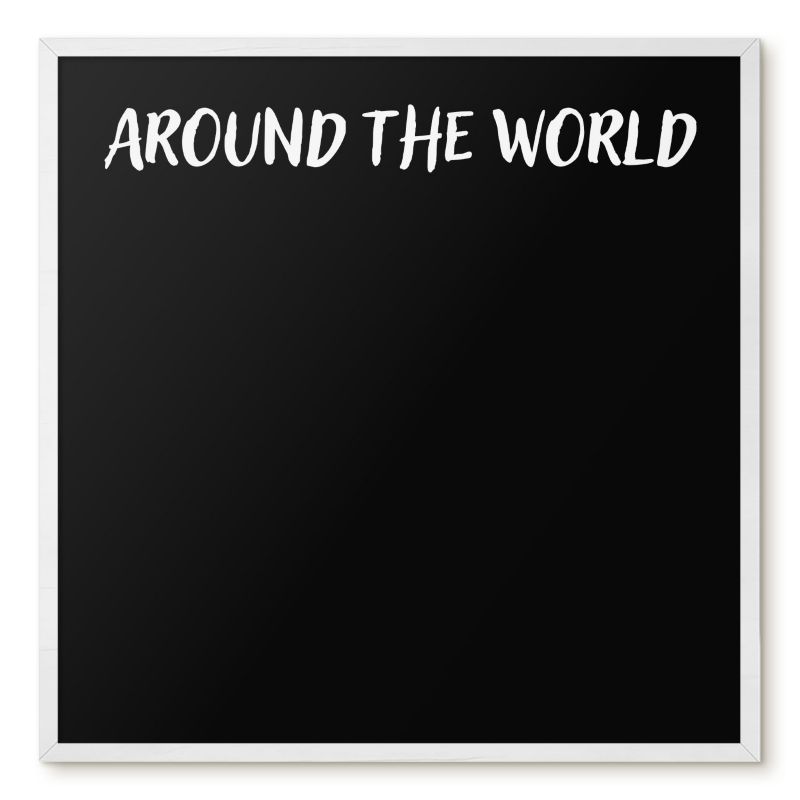 Tablica Magnetyczna Do Sypialni Tulup 50x50 cm Around the world 5 - Biała rama Do salonu, sypialni 1 szt.