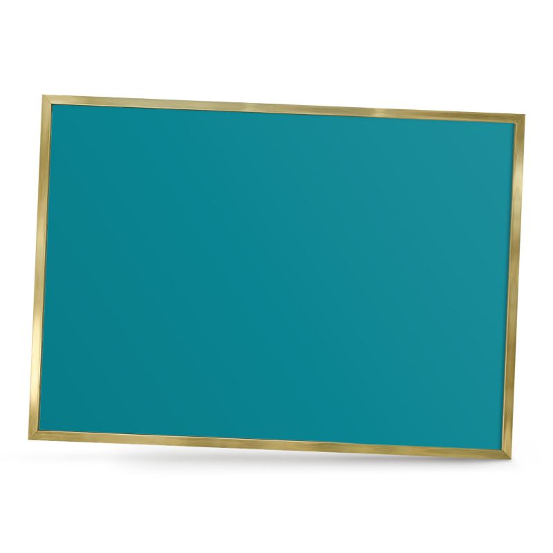 Tablica magnetyczna do salonu ArtPrintCave 70x50 Chłodny turkusowy w złotej ramie 1szt