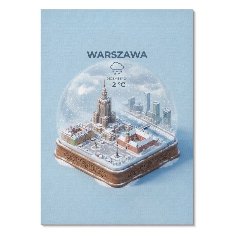 Plakat na Płótnie Tulup 29,7x42 cm (A3) Kula śniegowa Warszawa Do salonu, biura, sypialni 1 szt.