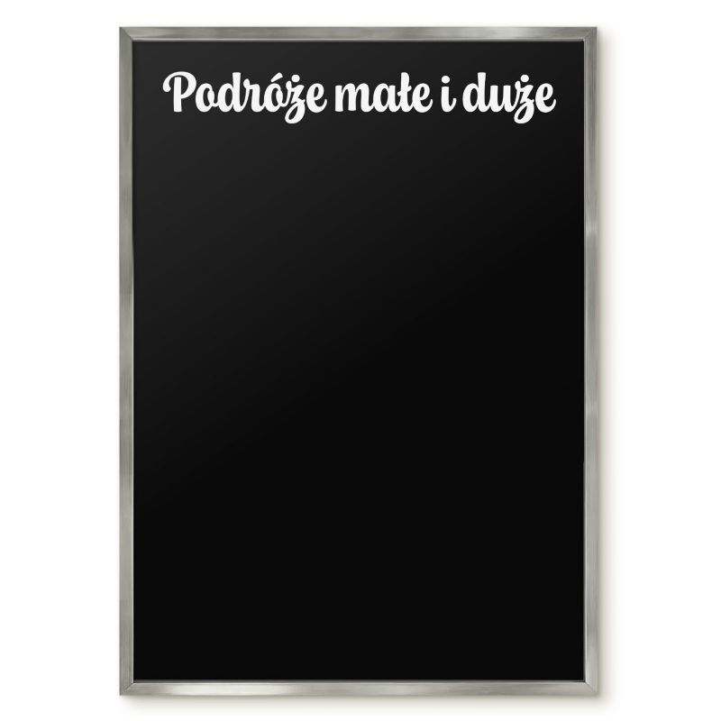 Tablica Magnetyczna Na Magnesy Tulup 50x70 cm Podróże małe i duże 6 - Srebrna rama Do salonu, sypialni 1 szt.