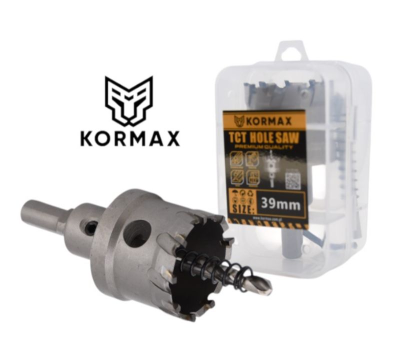 Otwornica do metalu Kormax 39mm x 25mm wiertło koronowe z węglikiem TCT krótkie (TCTJK39) - 1 szt.