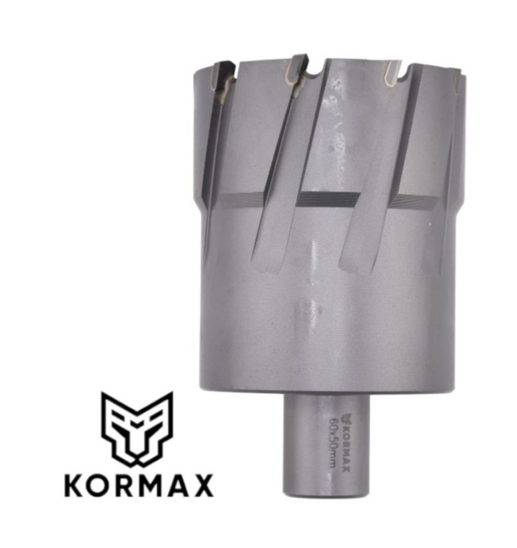 Frez trepanacyjny do metalu z węglika spiekanego Kormax 58x50mm z uchwytem Weldon (TCTAC5850) - 1 szt.