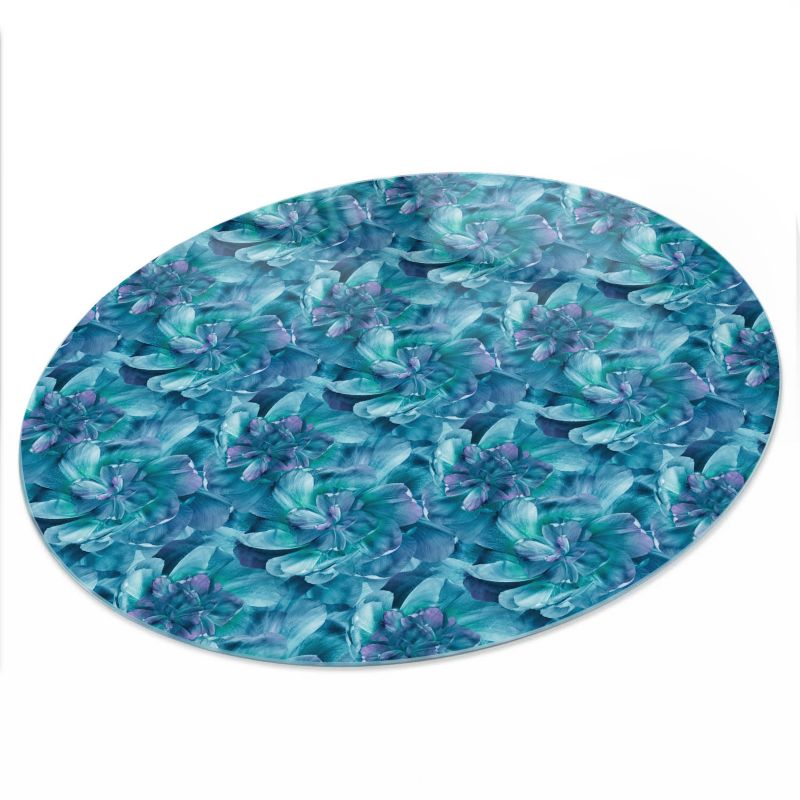 Blat ArtPrintCave fi100 cm Kwiatowa mozaika 1 - Szklany Blat na Stół z Nadrukiem Dekoracyjnym 1 szt.