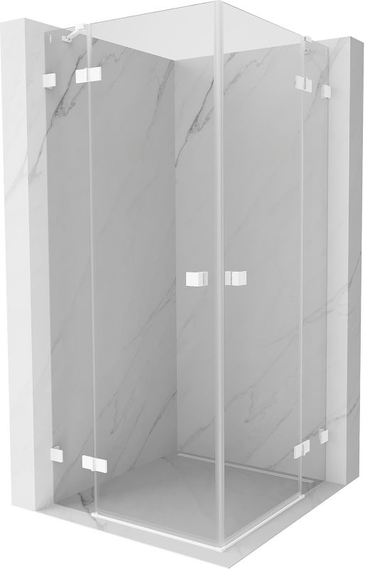 Kabina prysznicowa Mexen Lunar Duo uchylna 85 x 85 cm transparent biała 1 szt.