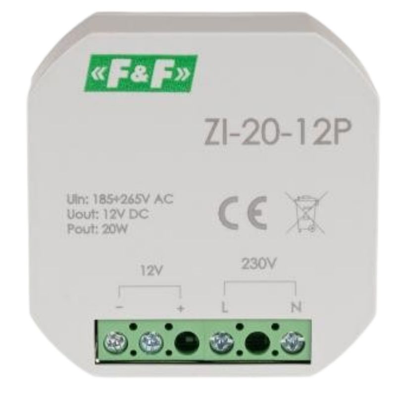 Zasilacz Impulsowy F&F Zi-20-12P 20W 12V 1 Szt