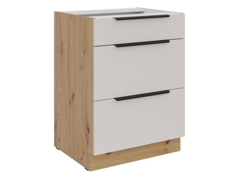 Szafka dolna MIRJAN 24 Solea 60 D 3S BB PREM BOX dąb artisan + kaszmir 1 szt.