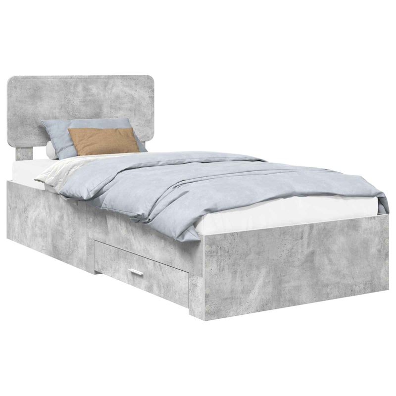 Łóżko WaszeMeble z Szufladami 70x190 cm Szare WM-3412439 1 szt.