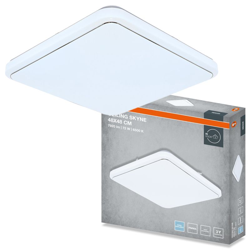 Plafon Osram Skyne Lampa Sufitowa Plafon LED 72W 5040lm 6500K Kwadratowy Biały 1 szt.