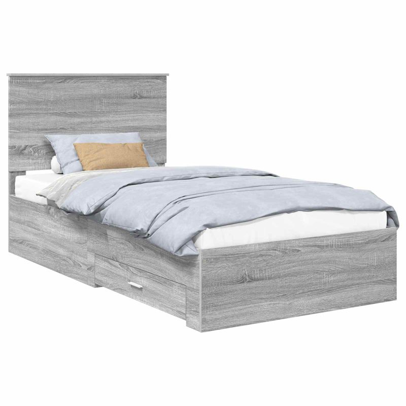 Łóżko WaszeMeble z Szufladami 100x200 cm Szare WM-3411346 1 szt.