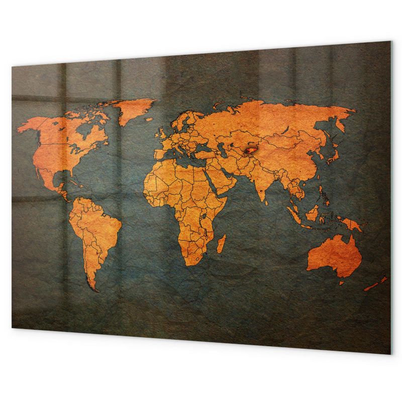 Tablica Magnetyczna Nad Biurko Tulup 60x40 cm Mapa państw Na notatki i zdjęcia 1 kpl
