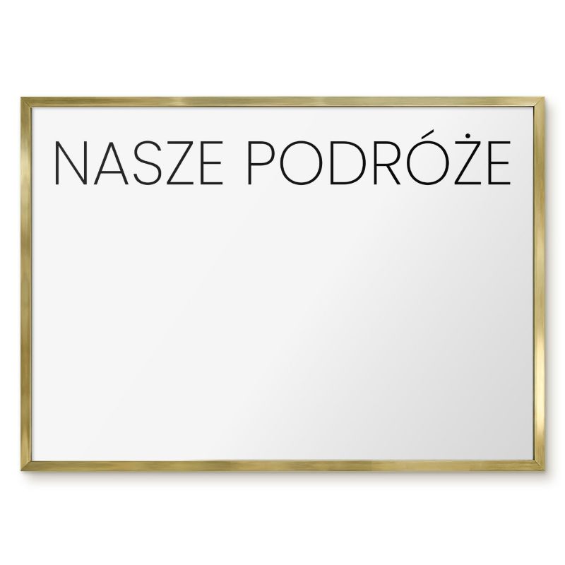 Tablica Magnetyczna Na Magnesy Tulup 70x50 cm Nasze podróże 3 - Złota rama Do salonu, sypialni 1 szt.