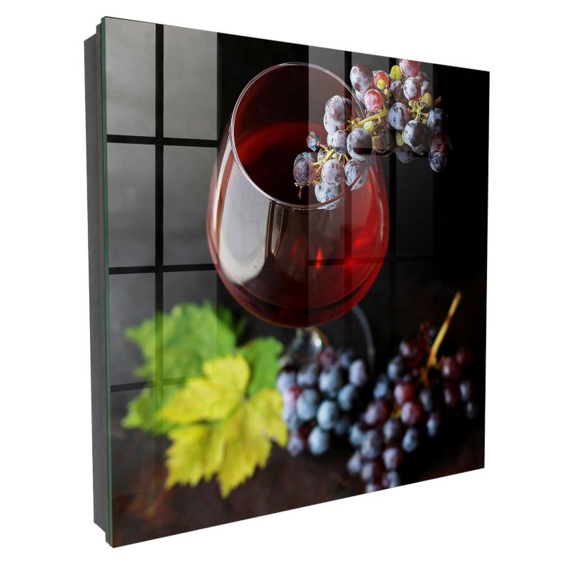 Nowoczesna Skrzynka Na Klucze Tulup 30x30 cm Wino winogrona - Czarna - Otwierana na prawo 1 szt.