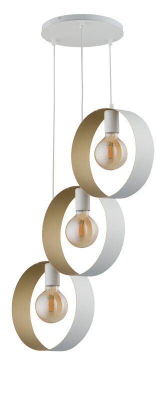 Lampa wisząca Sigma Lighting Happy 6477 biało-złota dekoracyjna 3xE27 x 1 szt.