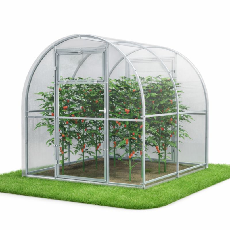 Szklarnia z poliwęglanu 4,8m² e-szklarnia.pl, 240x200x200 cm, poliwęglan 4 mm, profile 20x20 mm - 1 szt