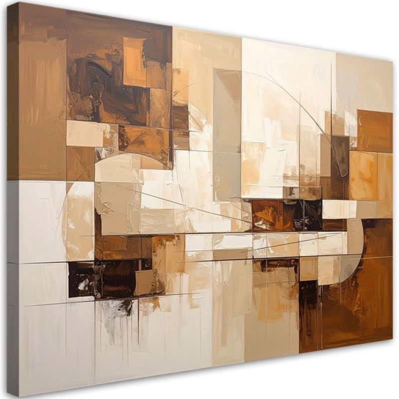 Obraz do salonu sypialni kuchni Feeby Abstrakcja geometryczna w odcieniach beżu 60x40cm 1szt