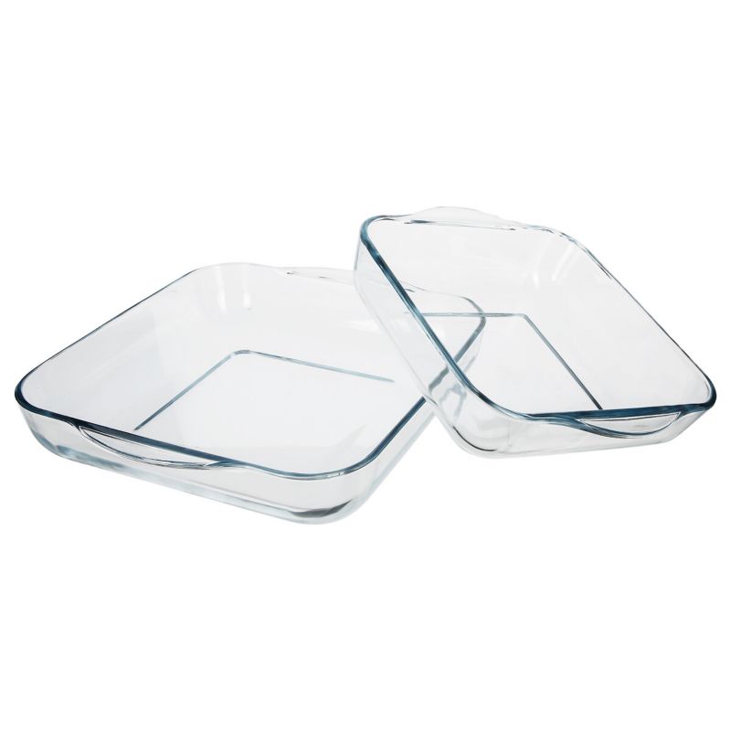 Zestaw 2 szklanych naczyń żaroodpornych 5Five Simply Smart przezroczyste 28 x 6 cm 1 szt.