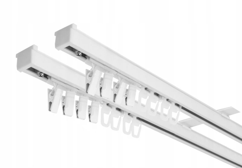 Karnisz Sufitowa Szyna Sufitowa PS PANCZO Aluminiowa Podwójna Biała 160 cm 1 szt.