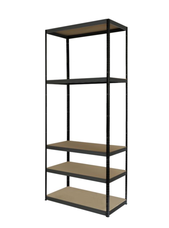 Regał metalowy MODO24 magazynowy stojak czarno-grafitowy helios 180x35x35cm 5 półek po 175 kg 1 szt.