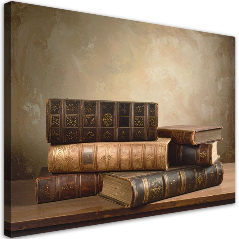 Obraz do salonu kancelarii biura Feeby Stare książki w stylu retro vintage 100x70cm 1szt