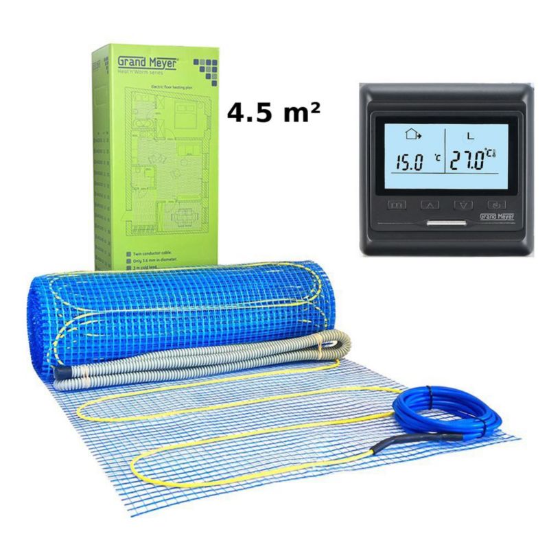 Zestaw Mata grzewcza 4.5 m² 170 W/m² + Termostat programowalny HW800 , 1 szt.