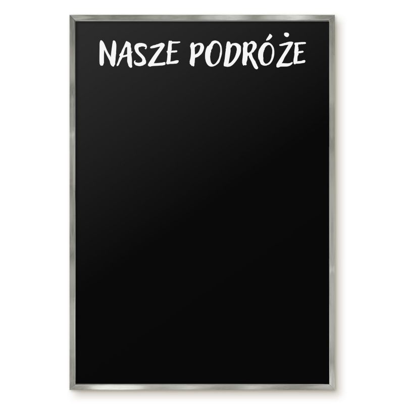 Tablica Na Magnesy Tulup 70x100 cm Nasze podróże 5 - Srebrna rama Do salonu, sypialni 1 szt.