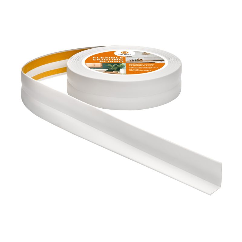 Listwa przypodłogowa PCV 32x23 mm QUEST, samoprzylepna elastyczna, miękka listwa podłogowa - 25 m, popiel, 1szt.