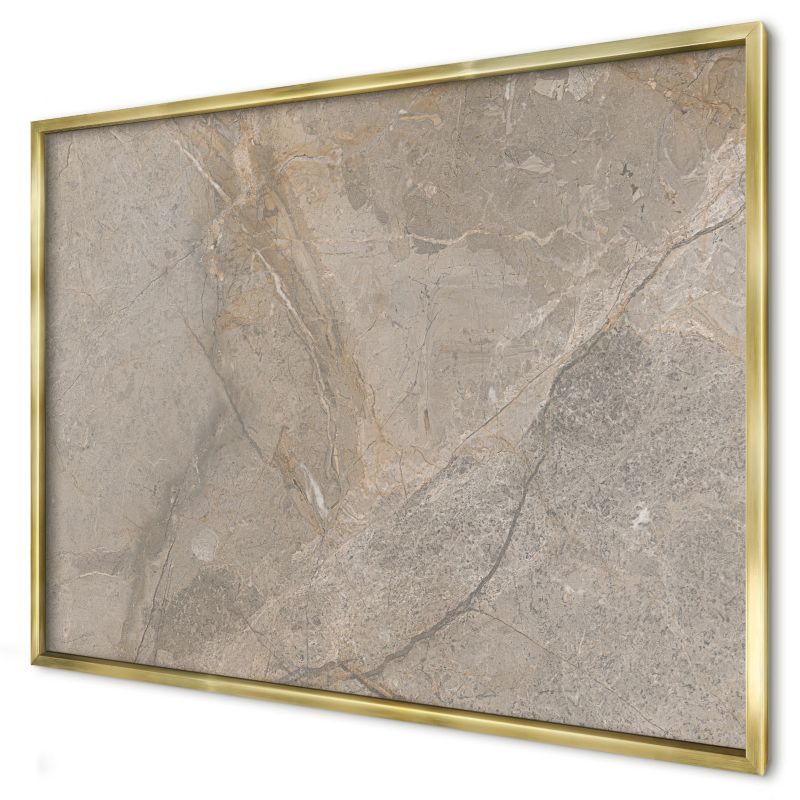 Tablica magnetyczna ozdobna Wallfluent 100x70 Beżowy kamień w złotej ramie 1szt