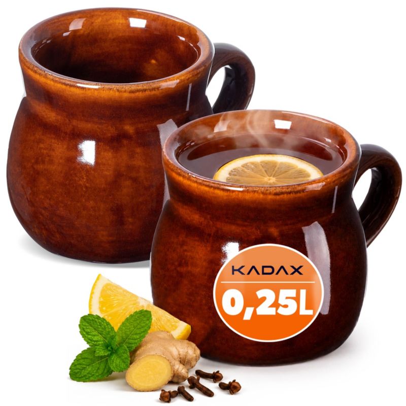 Kubki KADAX Do Grzańca Wina Kubek 250ml Brązowy 2szt