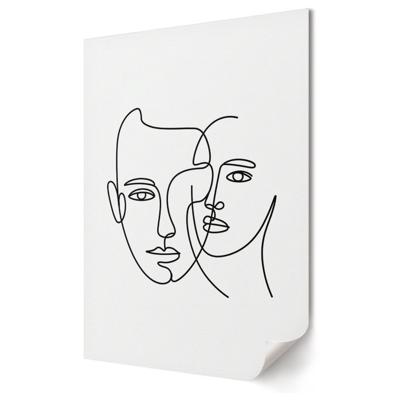 Plakat Wallfluent Format A1 Line art twarzy Artysta Obliqee 1 szt.