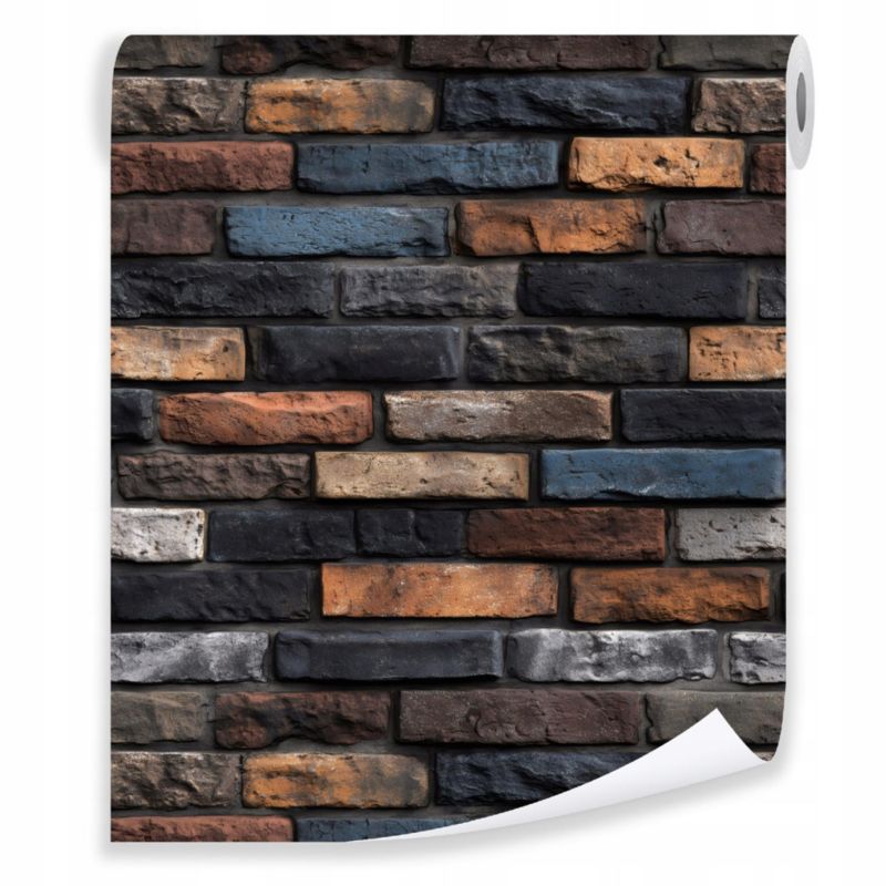 Tapeta WALLARENA Do Sypialni Salonu Na Flizelinie Cegła Beton Mur Niebieski 50x1000 cm T16246VE 1 szt.