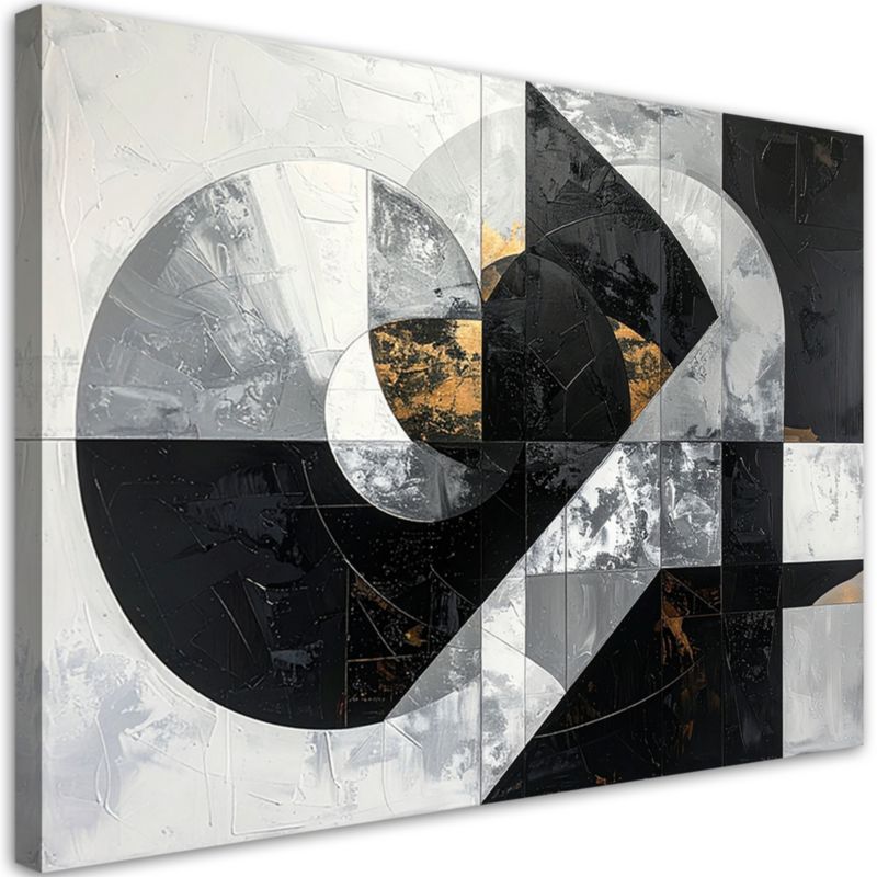 Obraz do salonu sypialni biura Feeby Abstrakcyjne geometryczne kształty czarno biały 120x80cm 1szt