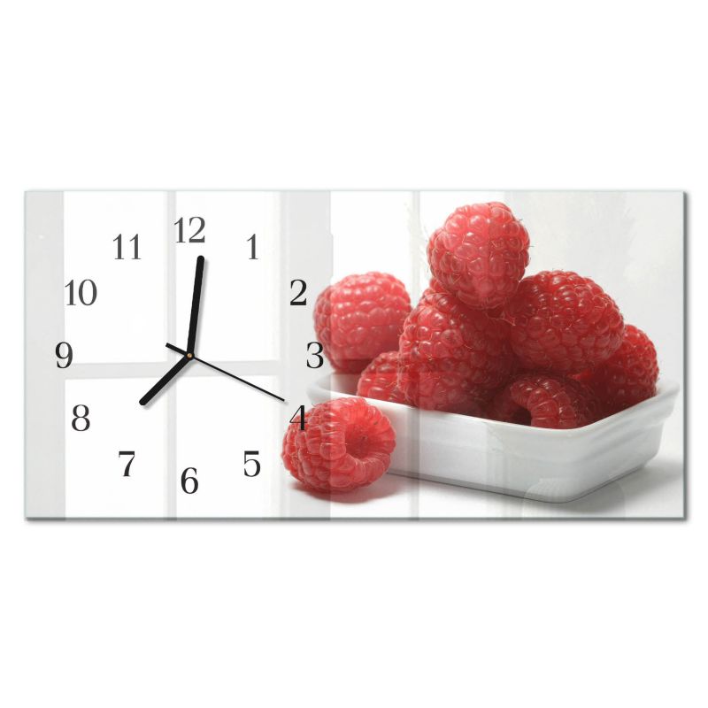 Zegar Ścienny Kuchenny Tulup 60x30 cm z Czarnymi Wskazówkami Maliny 1 szt.